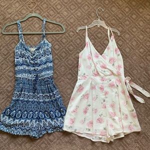 Rompers (Blue- Hollister) (Floral- Abercrombie &Fitch